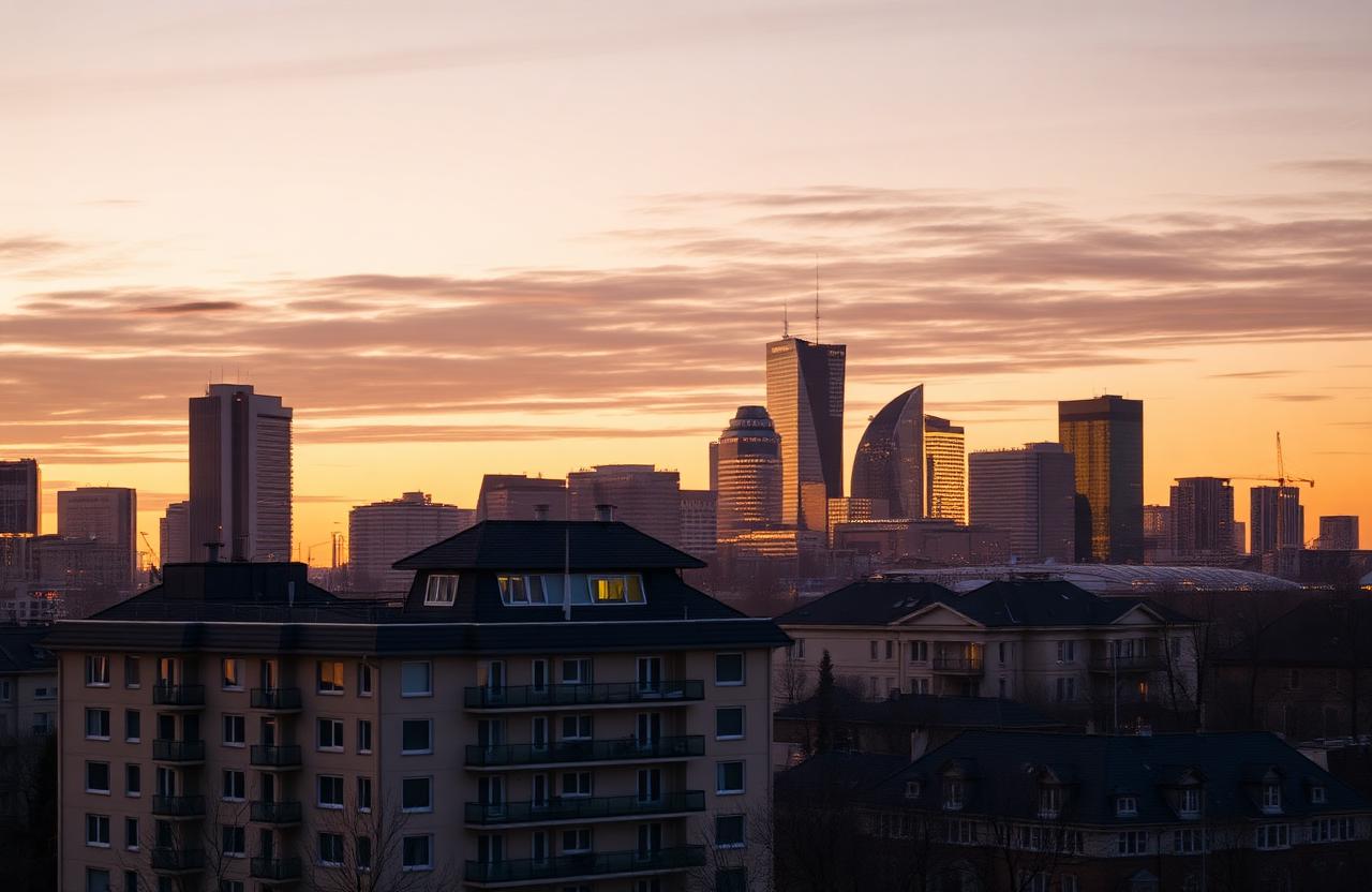 Frankfurter Skyline mit Wohngebäuden – Hausverwaltung Frankfurt